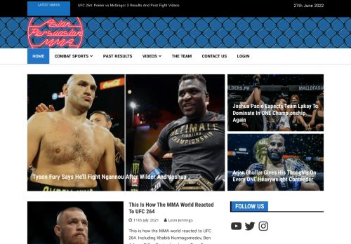 Asian Persuasion MMA – latest MMA News