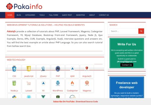 Pakainfo - Best Online Web Development Tutorials