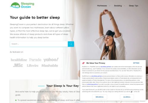 SleepingOcean - your #1 resource for mattress and other sleep product reviews + sleep tips
