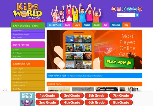 Kids World Fun - A Kids Space With Free Educational Resources
