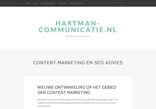 Content Marketing en SEO Advies - Hartman-communicatie.nl