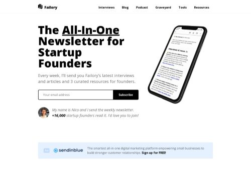 Failory: The All-In-One Content Site for Startup Founders
