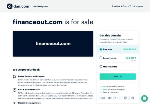 The domain name financeout.com is for sale | Dan.com
