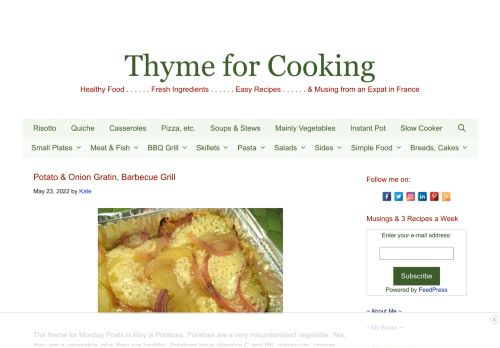 Thyme for Cooking · Healthy Food . . . . . . Fresh Ingredients . . . . . . Easy Recipes . . . . . . & Musing from an Expat in France
