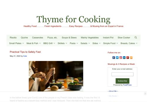 Thyme for Cooking · Healthy Food . . . . . . Fresh Ingredients . . . . . . Easy Recipes . . . . . . & Musing from an Expat in France