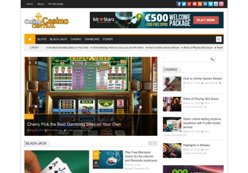 Online Casino Central  homepage - Online Casino Central