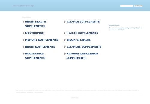 brainsupplements.xyz - This website is for sale! - brainsupplements Resources and Information.