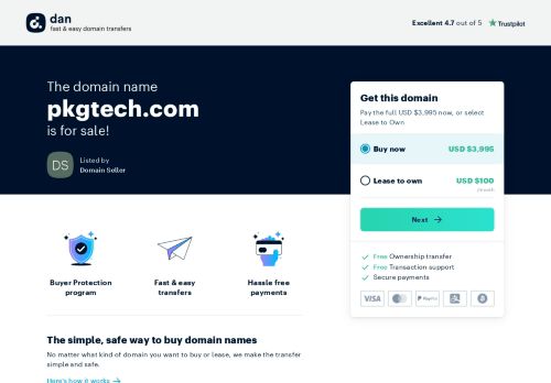 The domain name pkgtech.com is for sale