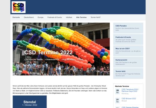 CSD-Termine.de - Termine fÃ¼r Pride und CSD in Deutschland, Europa und der Welt