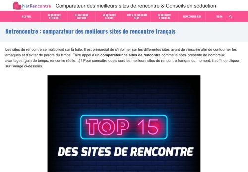 Netrencontre : comparateur des meilleurs sites de rencontre français