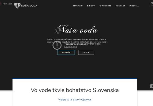 Naša voda | Bohatstvo Slovenska