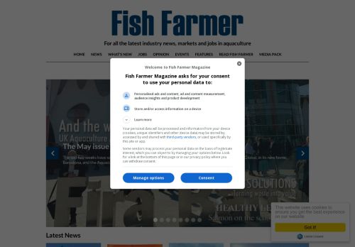 Home - the latest news in Aquaculture and Fish Farming news, views, health, politics and innovations – Fish Farmer Magazine
