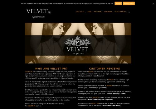 Velvet PR –Velvet PR - Guestlist and Table bookings for exclusive London venues
