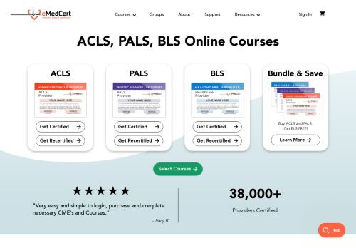 ACLS, PALS, and BLS Online Certification Courses | eMedCert
