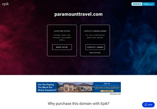paramounttravel.com domain is for sale | Buy with Epik.com