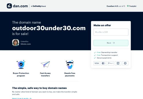 The domain name outdoor30under30.com is for sale