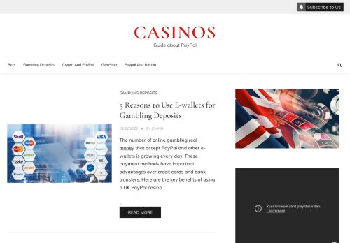 Casinos - Guide about PayPal
