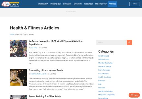Health & Fitness Articles - IDEA Health & Fitness Association