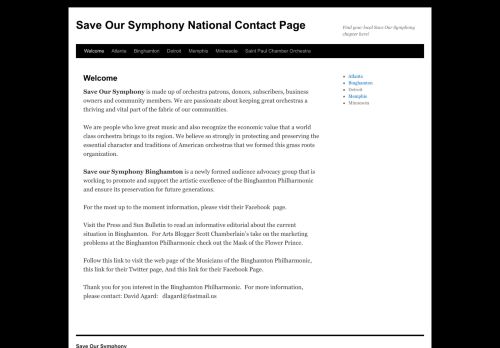 Save Our Symphony National Contact Page | Find your local Save Our Symphony chapter here!