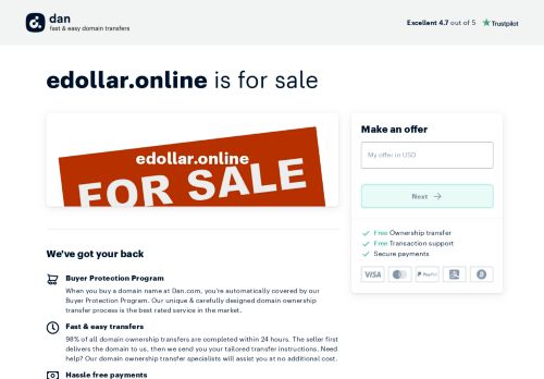 The domain name edollar.online is for sale | Dan.com