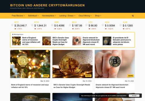 Bitcoin und andere Cryptowährungen – Aktuelle News über Bitcoins und Altcoins