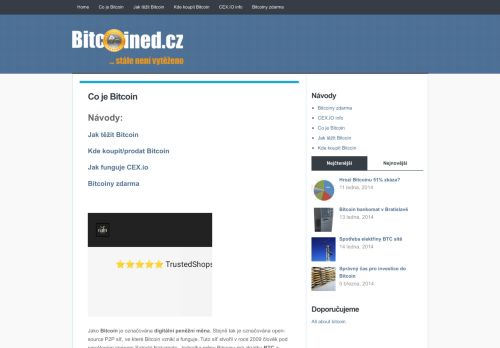 Bitcoined.cz - co je Bitcoin a jak ho t?žit