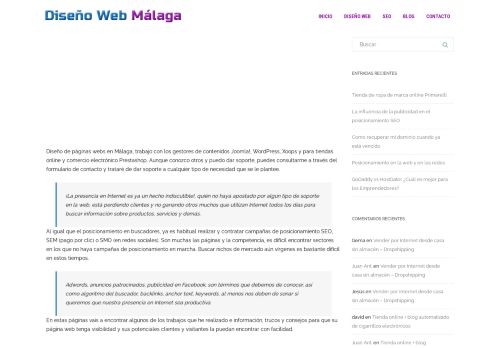 Diseño de páginas webs en Málaga y provincia - Diseño web Málaga