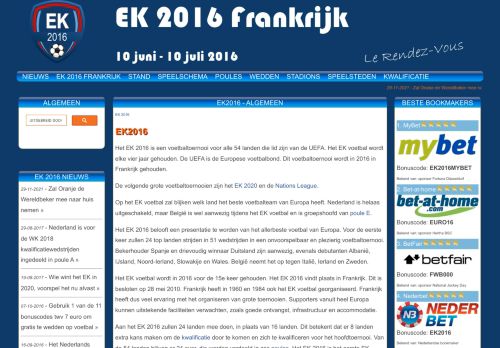 EK 2016 - Alles over het EK2016 voetbal in Frankrijk