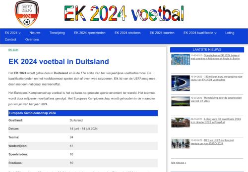 EK 2024 voetbal - Europees Kampioenschap 2024 - EURO 2024
