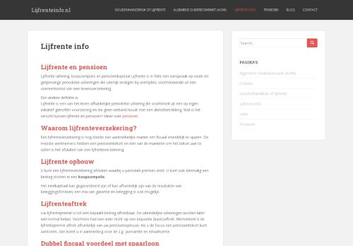 Lijfrenteinfo.nl – En nog een WordPress site
