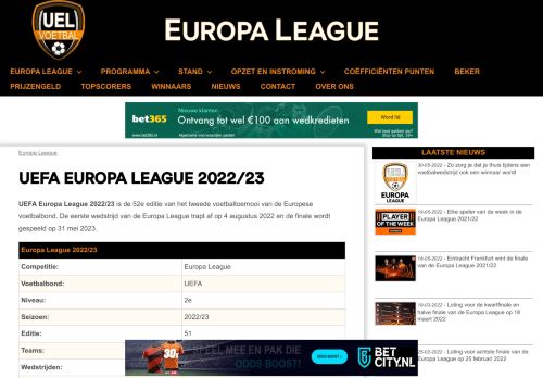 UEFA Europa League 2022/23 - tweede Europese voetbaltoernooi
