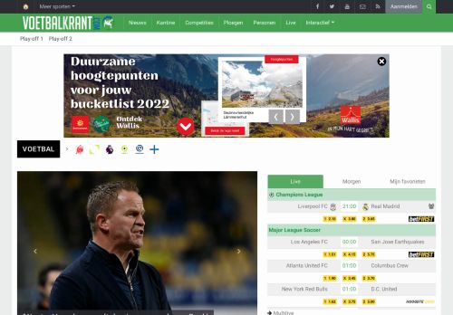 Voetbalnieuws en voetbaluitslagen uit alle competities - Voetbalkrant.com
