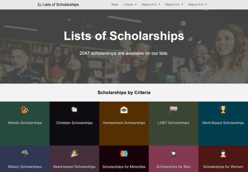 Lists of Scholarships: Find Scholarships. Its That Simple.