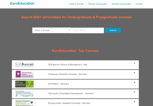 

EUROEDUCATION: Postgraduate and Undergraduate Courses in Europe - EuroEducation.net


