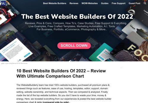 10 Best Website Builders 2021 - Review & Comparison Chart