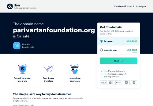The domain name parivartanfoundation.org is for sale