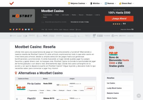 Reseña Mostbet Casino (2023) ? Bono de Bienvenida e Giros Gratis