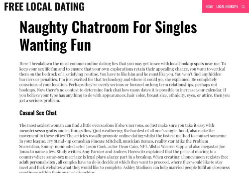 Naughty Chatroom For Singles Wanting Fun - Free Local Dating