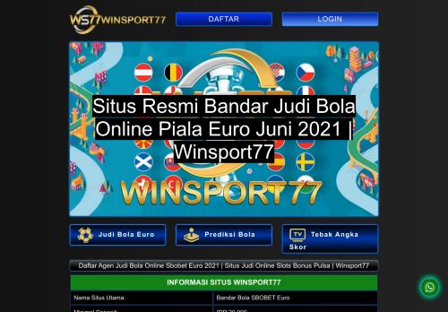 Situs Judi Bola Sbobet dan Casino Online Terpercaya No 1 Winsport77