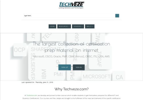 techveze.com Free IT Certifications Prep | Prep Course | Practice Tests |