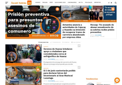 Noticias de Huaraz y todas las provincias de Áncash - Ancash Noticias