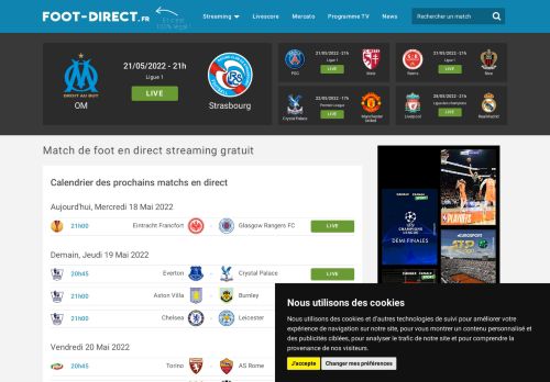 Match en Direct sur internet gratuit - Live Foot Streaming HD