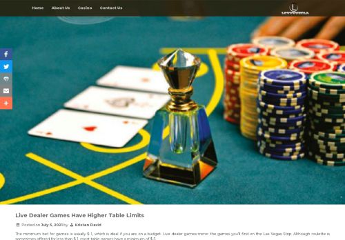 Levuvuzela - Live Dealer Games Have Higher Table Limits