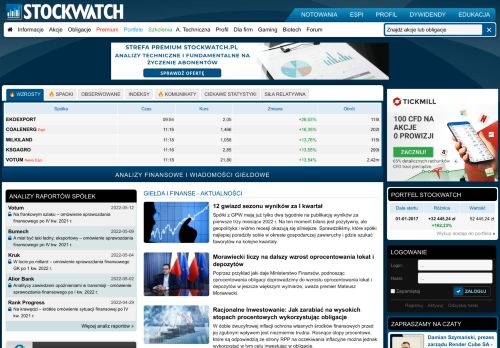 
	StockWatch.pl - Gie?da od fundamentów - notowania, dywidendy, wiadomo?ci, analizy
