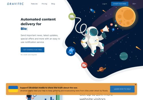 Marketing automation and content delivery for websites - Gravitec.net