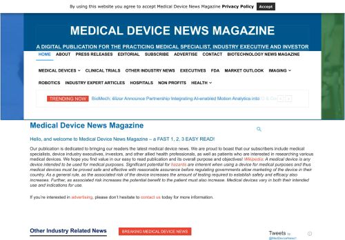 Medical Device News Magazine