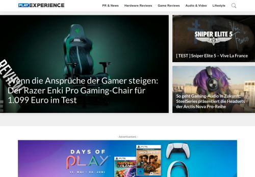Play Experience / Lifestyle-Magazine for Games, Audio und Video 