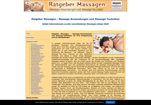 Ratgeber Massagen - Massage-Anwendungen und Massage-Techniken