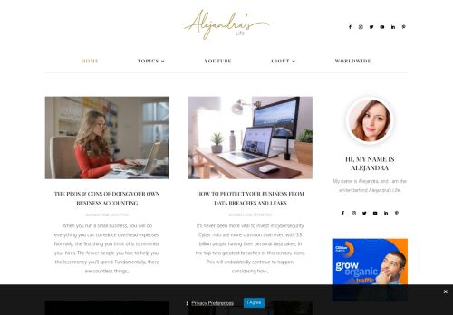 Alejandras Life - Positive website about Life. Business and Entrepreneurship combined with Travel, Tech and Fashion. Check out our trends.
