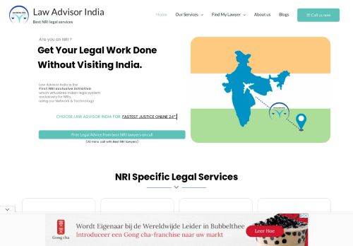 Law Advisor India • Indian lawyers on call• Get legal work done in India•